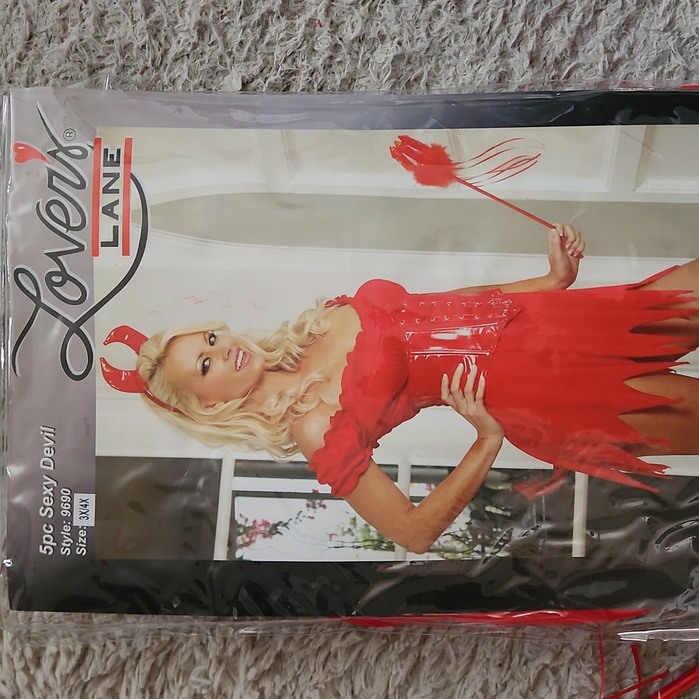 New Lover's Lane NWT Sexy Red Devil Costume with Pitchfork - Picture 2 of 4